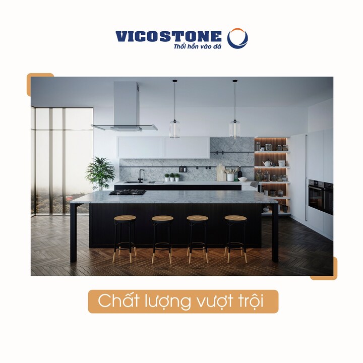 Sở hữu chất lượng vượt trội, đá nhân tạo gốc thạch anh là lựa chọn hàng đầu để làm bàn ăn