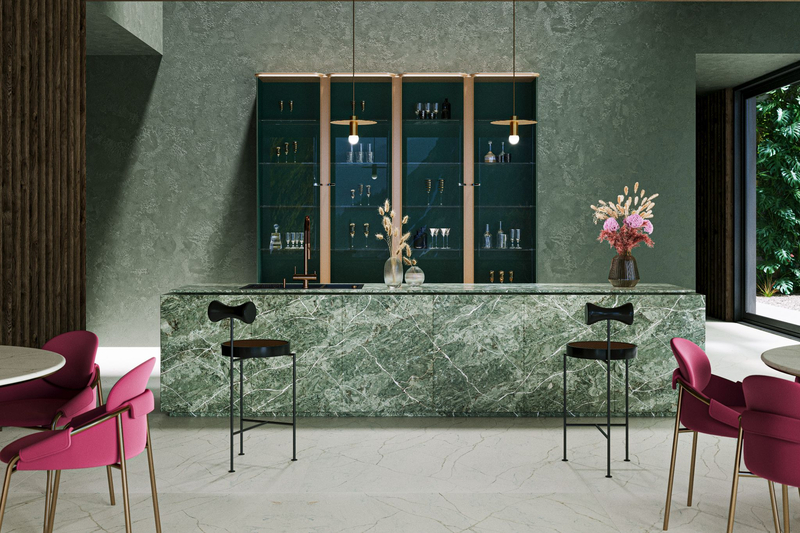 Gia chủ mệnh Hỏa nên ưu tiên sử dụng mặt đá Vicostone trong thiết kế bếp để vừa cân bằng năng lượng phong thủy, vừa đảm bảo tính thẩm mỹ và độ bền vượt trội.