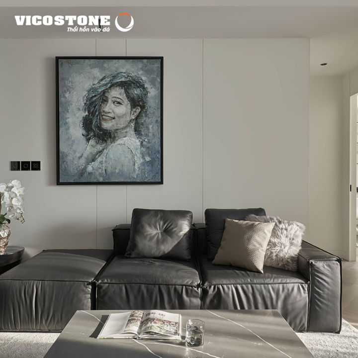 Bàn trà ốp đá VICOSTONE Cemento BQ8730 