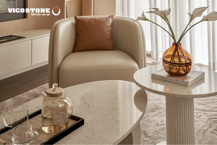 Bàn trà ốp đá VICOSTONE Akoya BQ8583