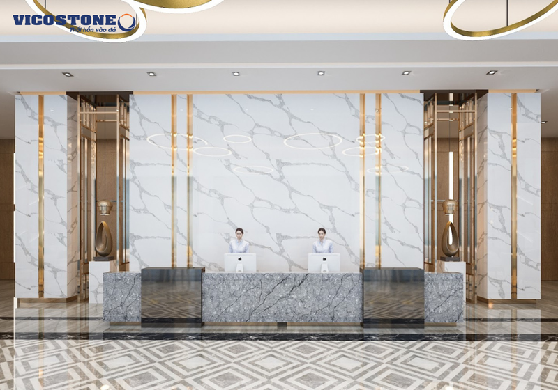 Sự phối hợp giữa hai mẫu đá VICOSTONE Forza BQ8920 và Thunder Grey BQ8716 mang đến diện mạo mặt tiền sang trọng, hiện đại và đậm dấu ấn kiến trúc cao cấp.