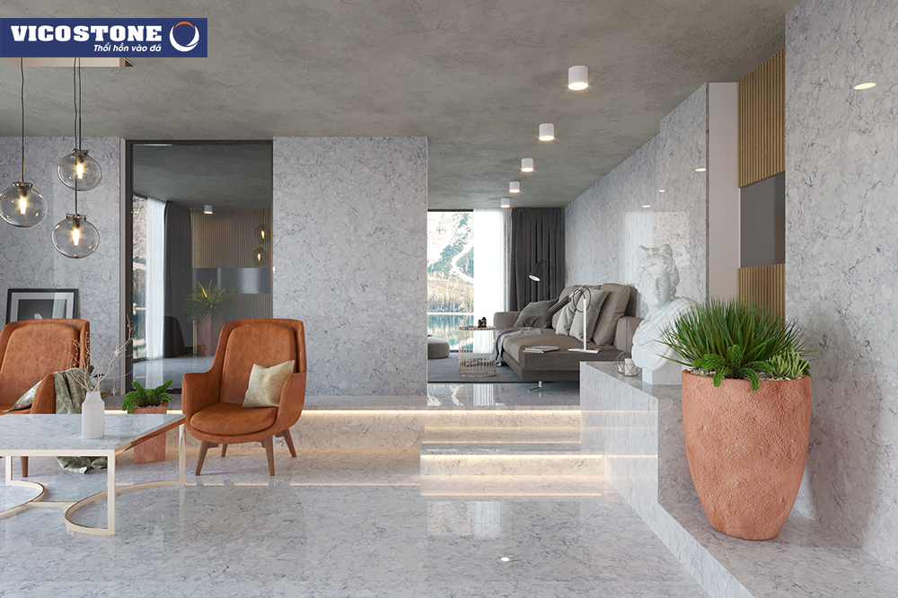 Trong năm 2024 này, đá ốp chân tường phòng khách mới nhất đang là xu hướng được yêu thích. Với chất liệu đá tự nhiên cao cấp, kiểu dáng bắt mắt và độ sáng bóng rực rỡ, đá ốp chân quả thật là một lựa chọn tuyệt vời cho nội thất phòng khách của bạn.