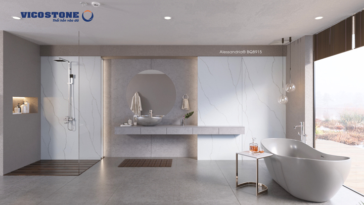 đá vicostone Alessandria BQ8915 ốp tường nhà tắm