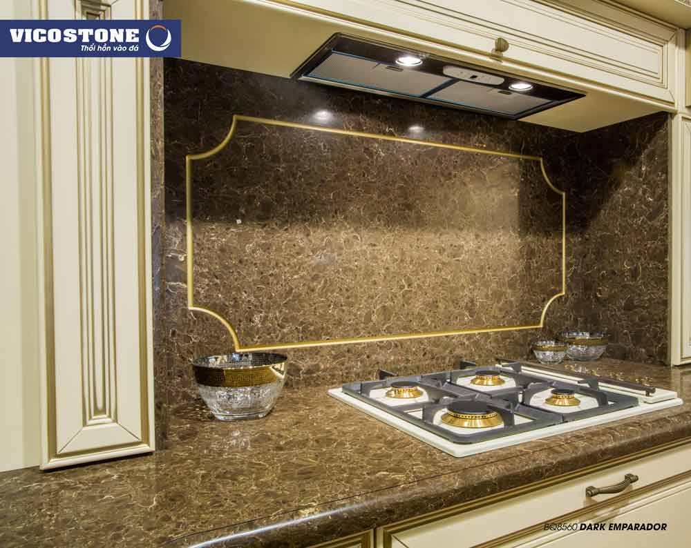 Mẫu mặt bàn bếp bằng đá hiện đại DARK EMPARADOR BQ8560