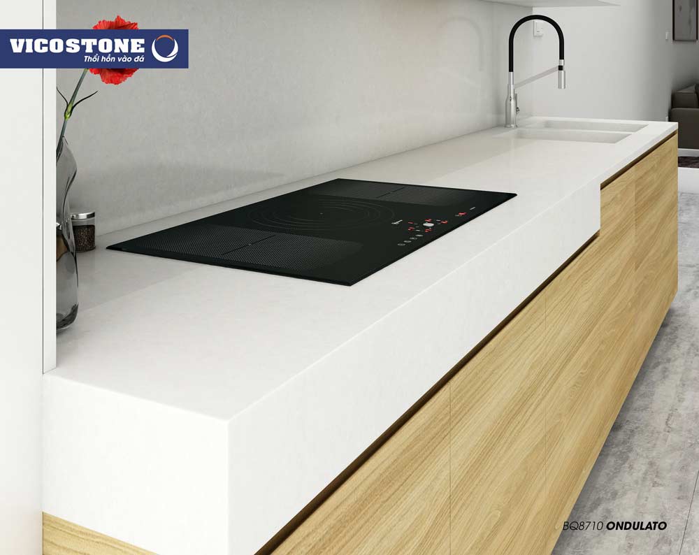 Mẫu đá ốp bàn bếp nhân tạo cao cấp ONDULATO BQ8710