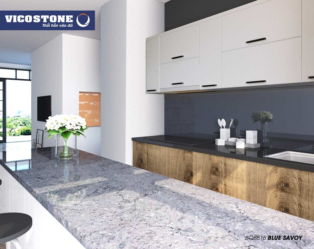 Mẫu bàn băn đá nhân tạo VICOSTONE BLUE SAVOY BQ8816