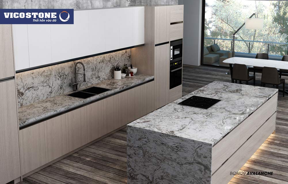 Mẫu đá bàn bếp nhân tạo đẹp, hiện đại AVALANCHE BQ8829