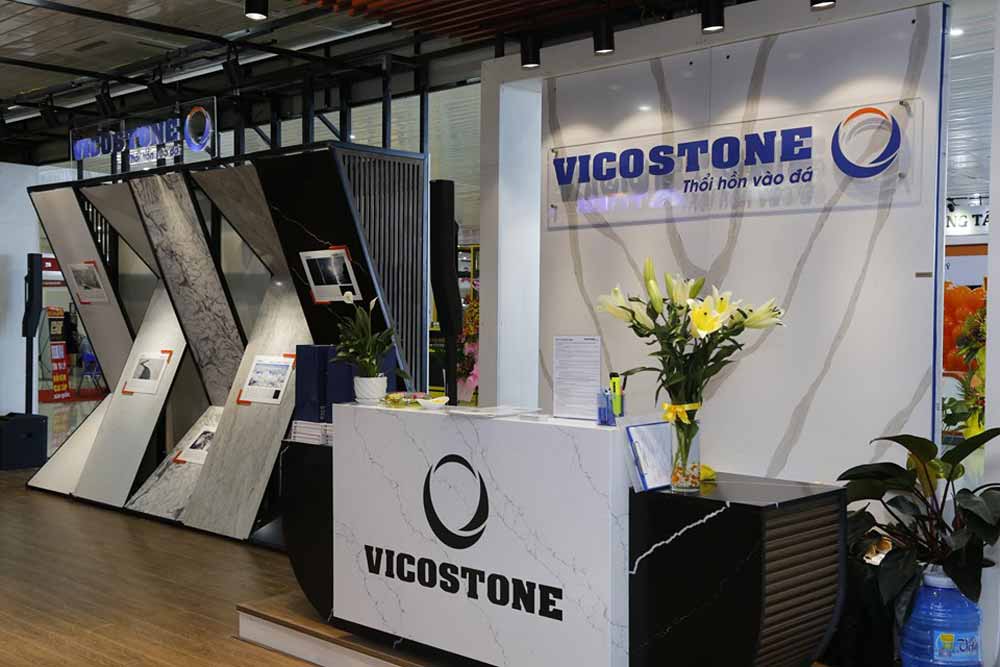 Showroom trưng bày đá thạch anh nhân tạo