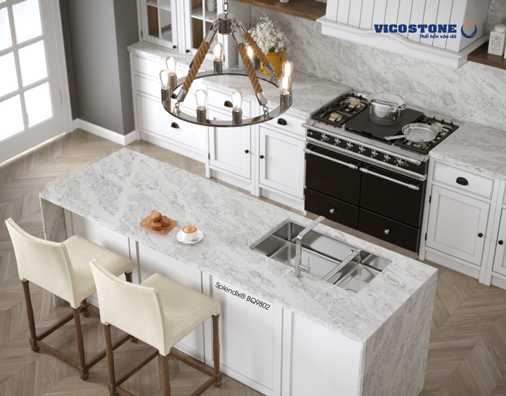 đá vicostone dễ vệ sinh bề mặt