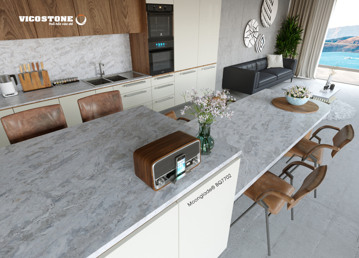 đá bàn bếp đá nhân tạo Moonglade BQ7702