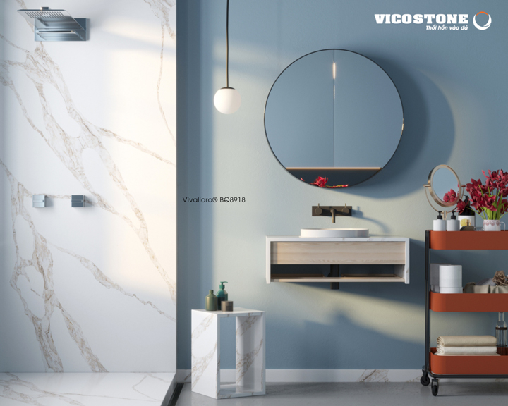 đá vicostone Vivalioro BQ8918 phòng tắm hiện đại