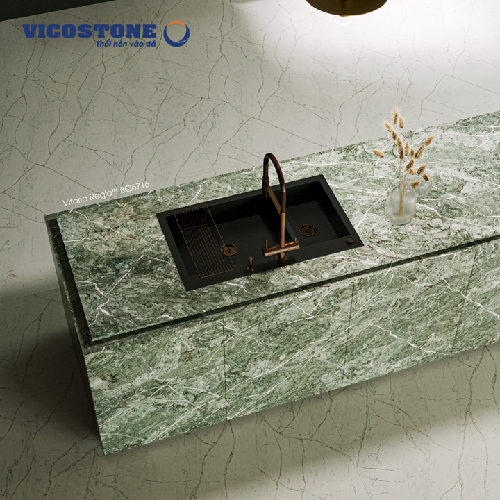 mặt bàn bếp đá nhân tạo Vitoria Regia BQ6716 